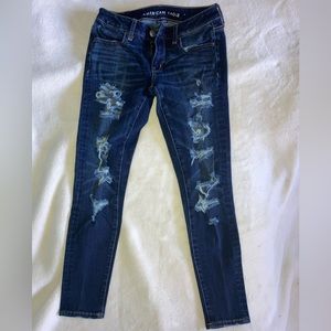 American Eagle super stretch ripped jeggings.